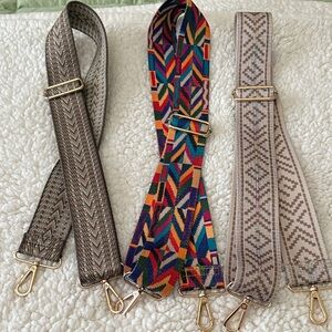 Guitar straps for bags, set of three